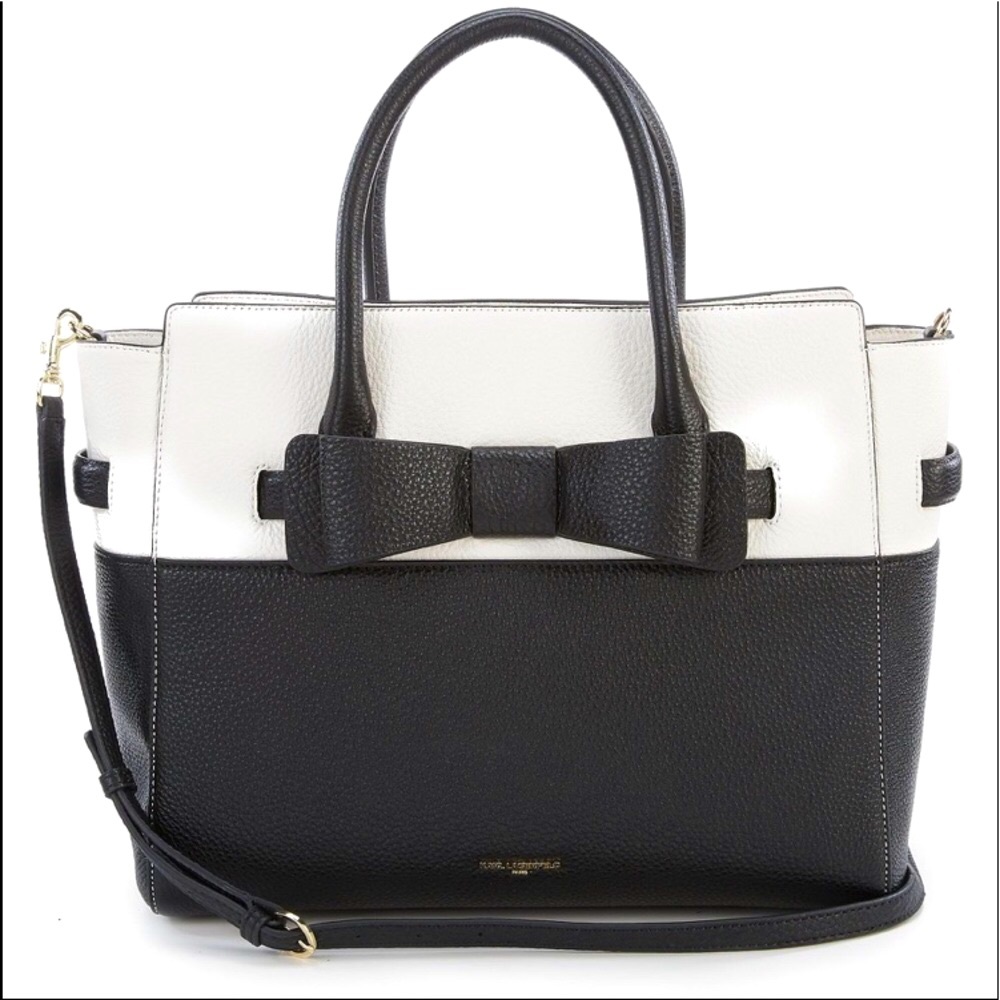 ❌SOLD❌NWOT✨Karl Lagerfeld Paris- Bobbi Colorblock Bow Satchel✨ - Picture 7 of 9